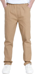 Boys Stretch Pull On Chino Pants Kids School Uniform - Durable Fit
