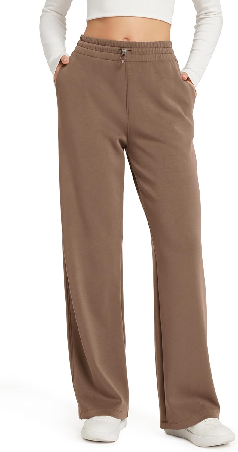ODODOS Women's Modal Soft Wide Leg Pants with Pockets for Comfort