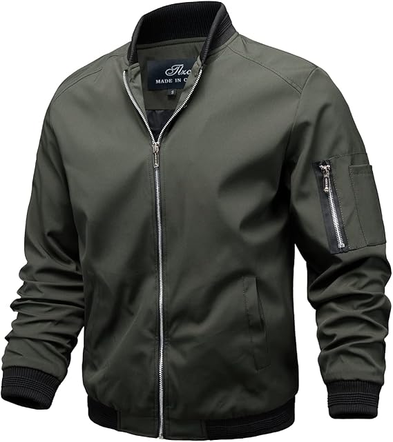 TLZC Men's Lightweight Bomber Jacket for Active Lifestyle