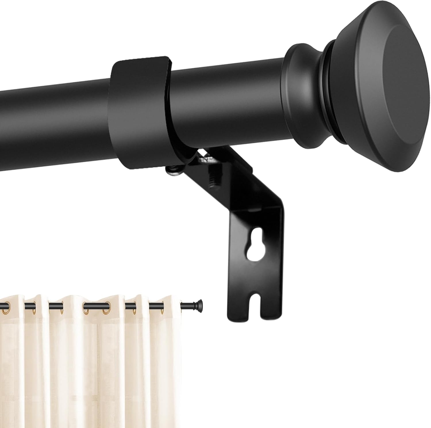 Adjustable Black Curtain Rod Set - Stylishly Versatile!