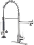 GIMILI Kitchen Faucet with Pull Down Sprayer - High Pressure Brushed