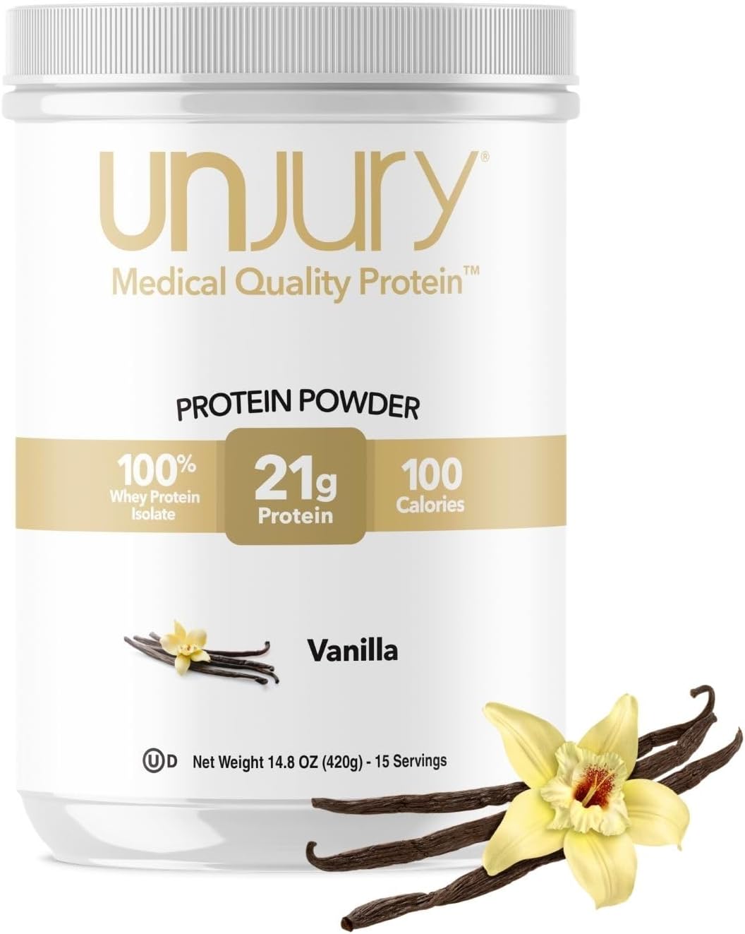 Unjury Whey Protein Powder Vanilla 21g Isolate Low Carb Gluten Free
