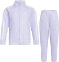 adidas Little Girl's Zip Front Classic Tricot Jacket and Joggers Set