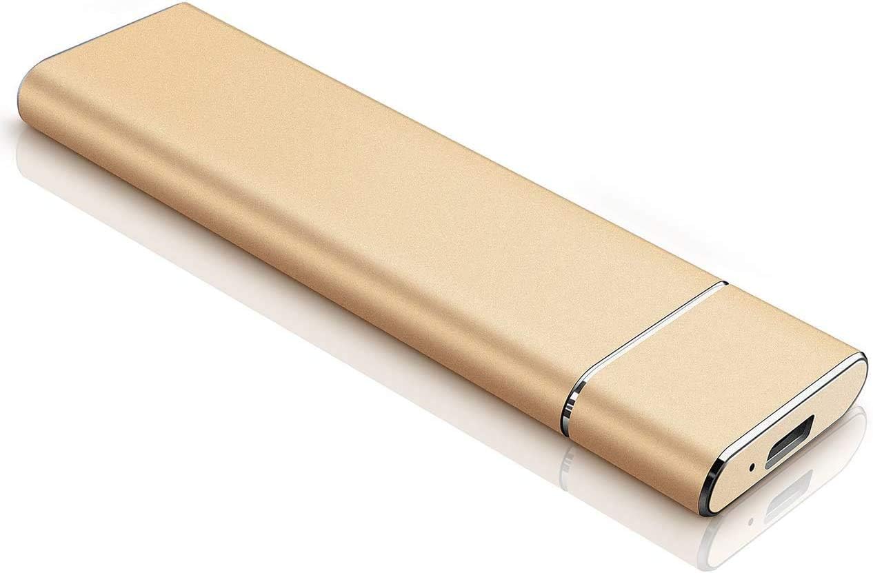 2TB Portable External Hard Drive - Gold