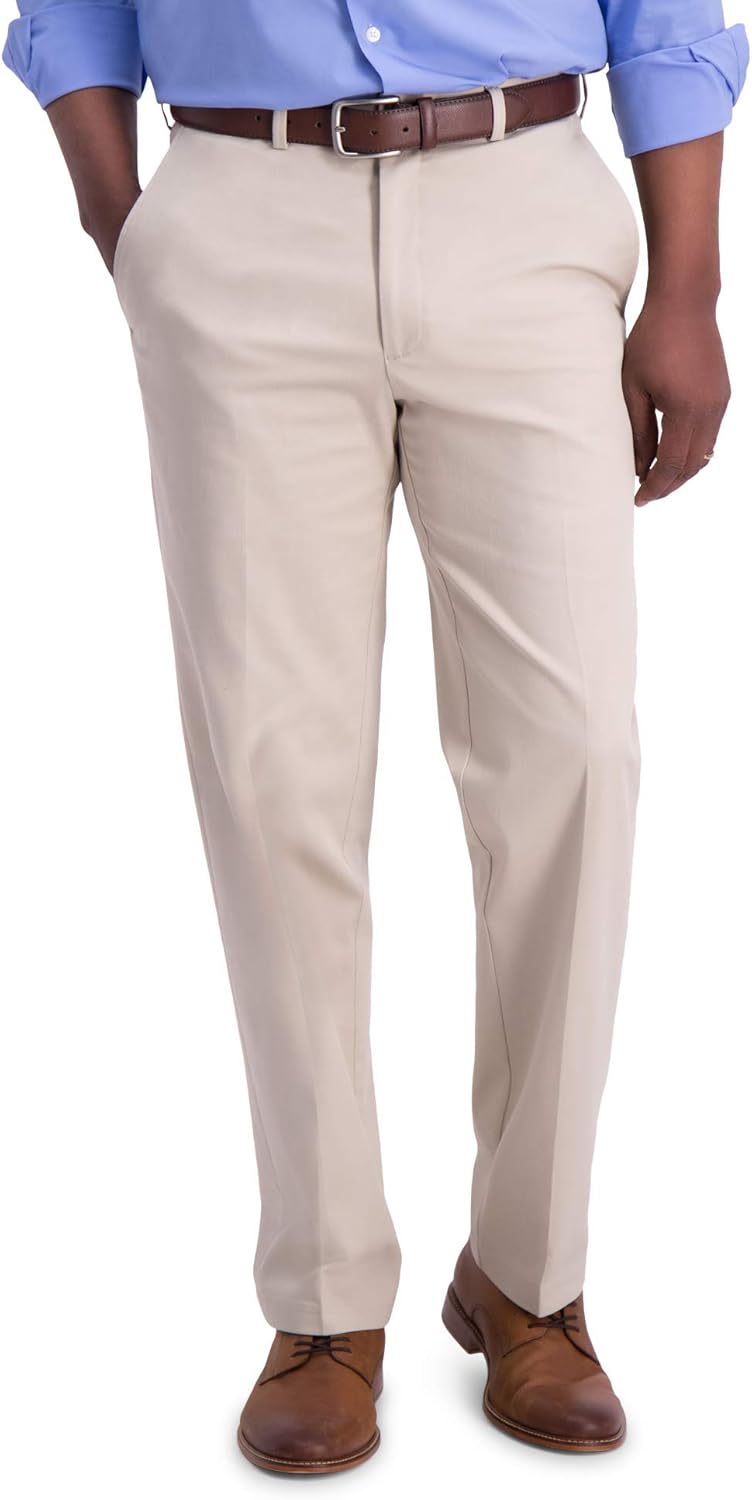 Haggar Men's Iron Free Premium Khaki Casual Pant for Comfort