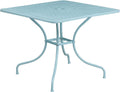 Flash Furniture Oia 35.5in Square Sky Blue Patio Table - Durable