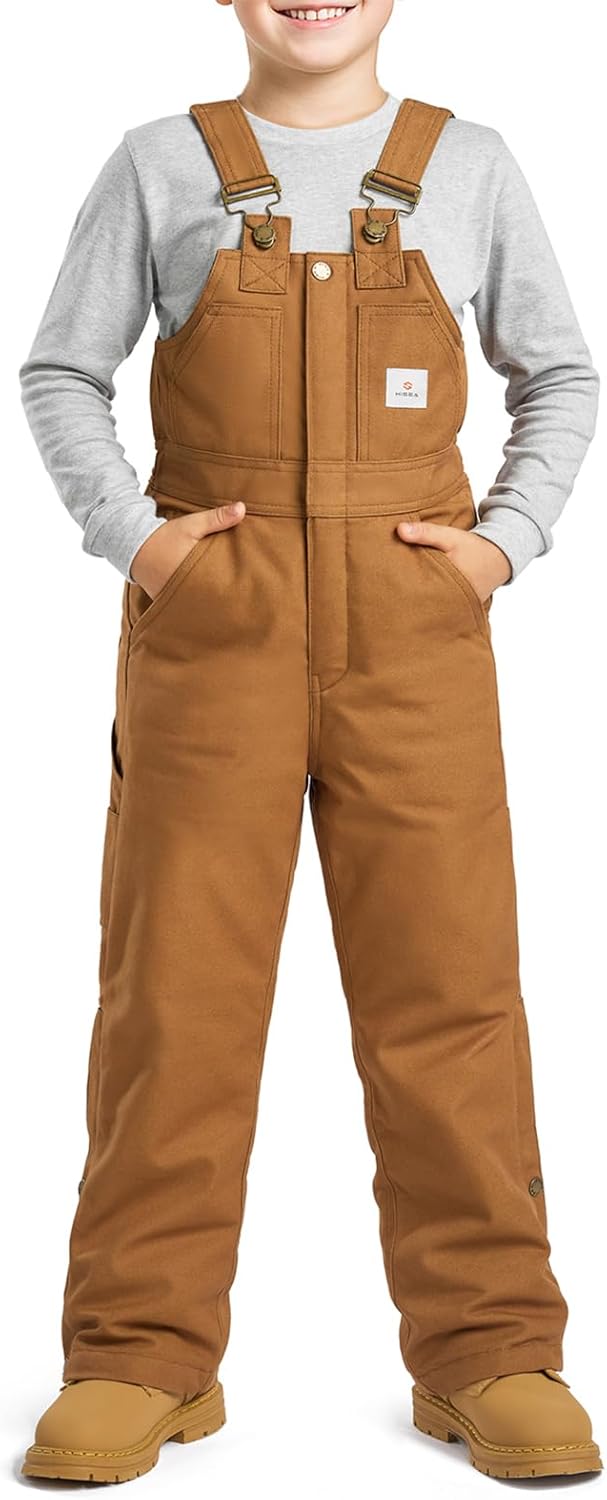 HISEA Kids' Insulated Bib Overalls for Winter Adventures