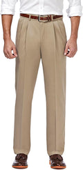 Premium No Iron Khaki Classic Fit Pleat Front Pant (Style OXGA)