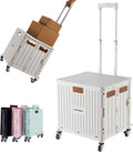 Foldable Utility Cart Rolling Crate Handcart - Compact 4-Wheel Carry