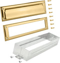 Nuk3y Solid Brass Mail Slot with Sleeve - Durable Polished Brass