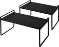 Cabinet Shelf Organizer 2Pack Stackable Rack - Space Saving Metal