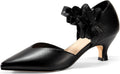 Coutgo Womens Low Kitten Heels Dressy Pumps - Comfortable Elegance