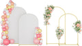 Arch Backdrop Stand Set with White Covers - Sturdy Gold Arches