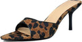 QIV Leopard Kitten Heels Pointed Toe Mule Heels for Women (Style PCP7)
