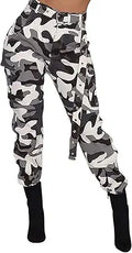 Camo Cargo Pants for Women High Waisted Slim Fit - Comfortable Utility