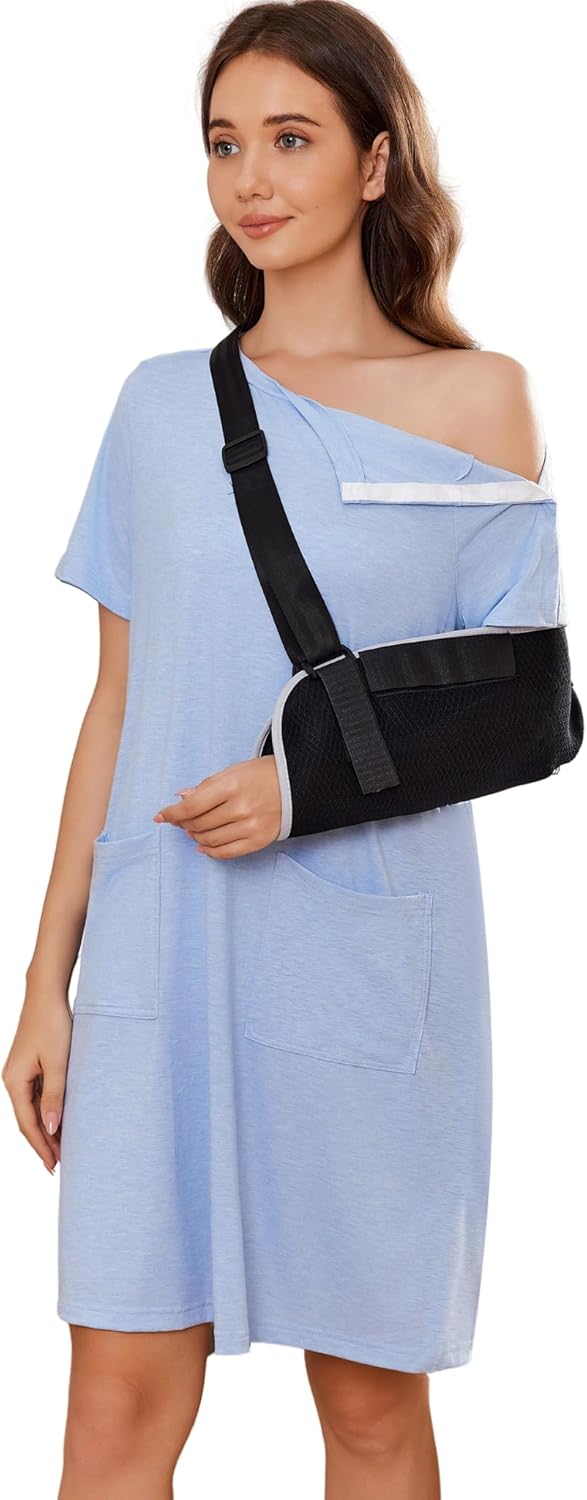 Deyeek Women's Post Shoulder Surgery Dress with Snap Open Sides