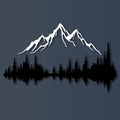 White Metal Wall Art Mountain & Forest 29.1in x 19.42in - Modern