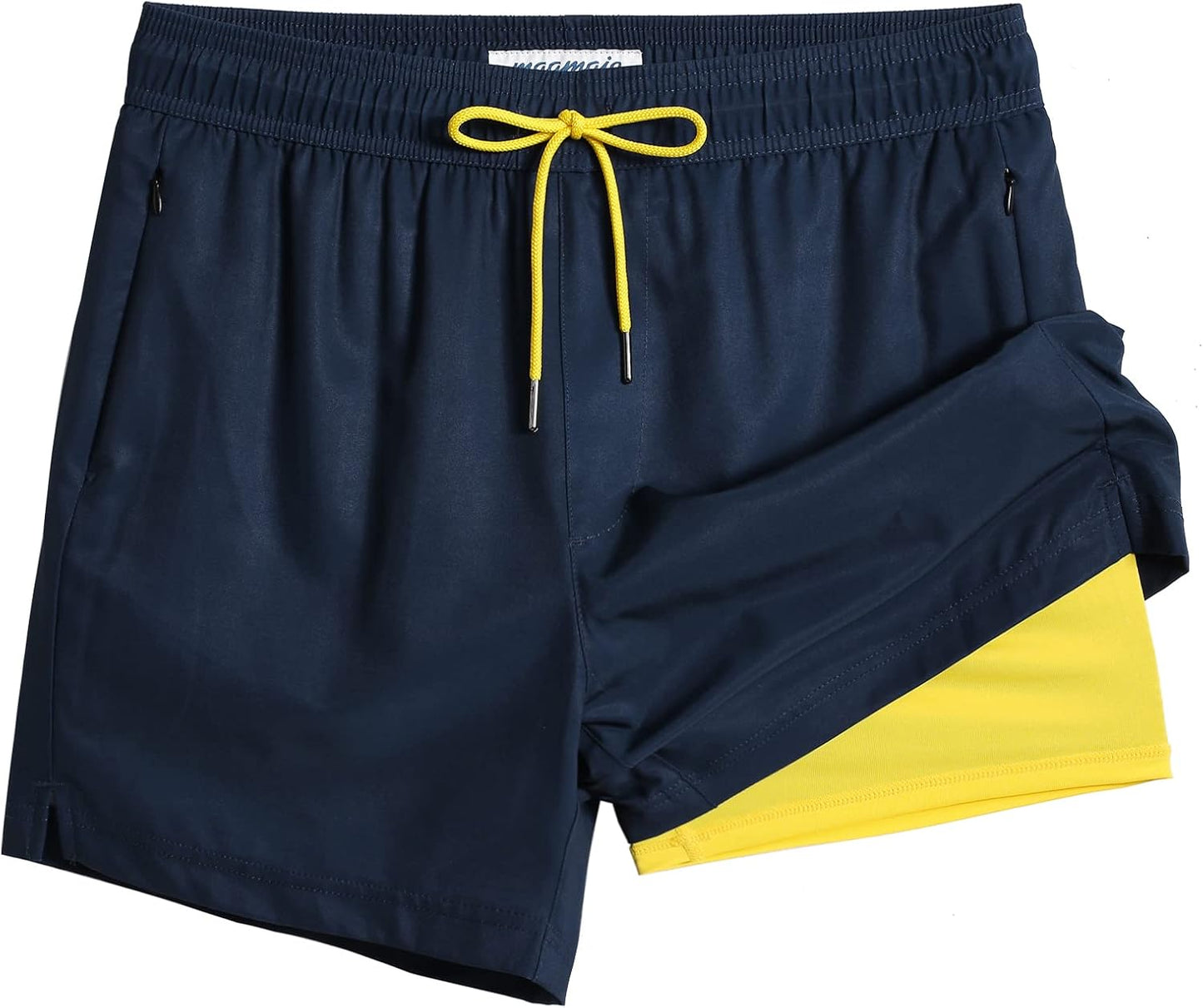 maamgic 5inch Mens Swimming Trunks with Compression Liner