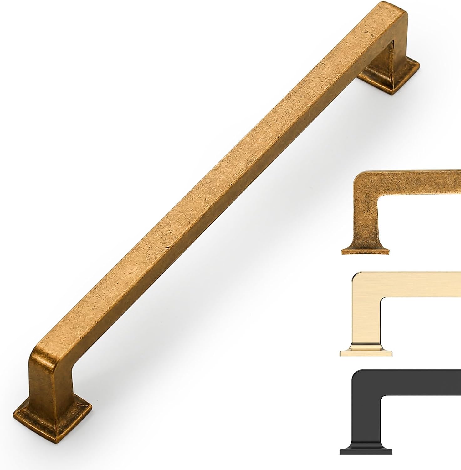 Antique Brass Cabinet Pulls 7.5 Inch Vintage Drawer Handles