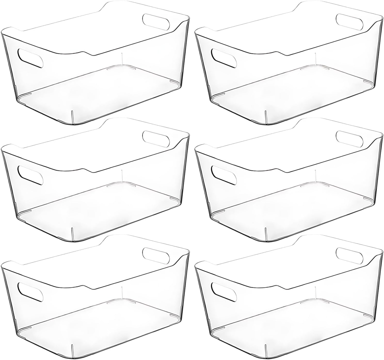 Clear Plastic Storage Bins for Kitchen and Pantry Organization