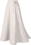 Women's Linen Wrap Skirt Casual Maxi A Line - Comfortable Summer