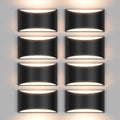 8 Pack Black Modern LED Wall Sconces 3000K Warm White - Up/Down