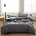 FACE TWO FACE Washed Cotton Duvet Cover Set (Full) - Soft Breathable