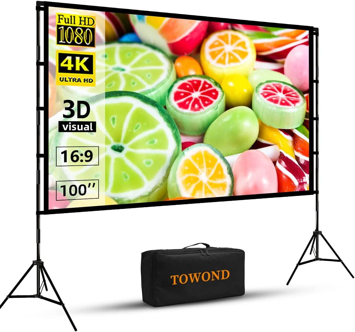 Towond 100 4K Projector Screen - Portable Entertainment Solution