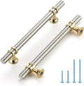 Brushed Nickel and Brushed Brass Cabinet Handles 5 in Hole Center