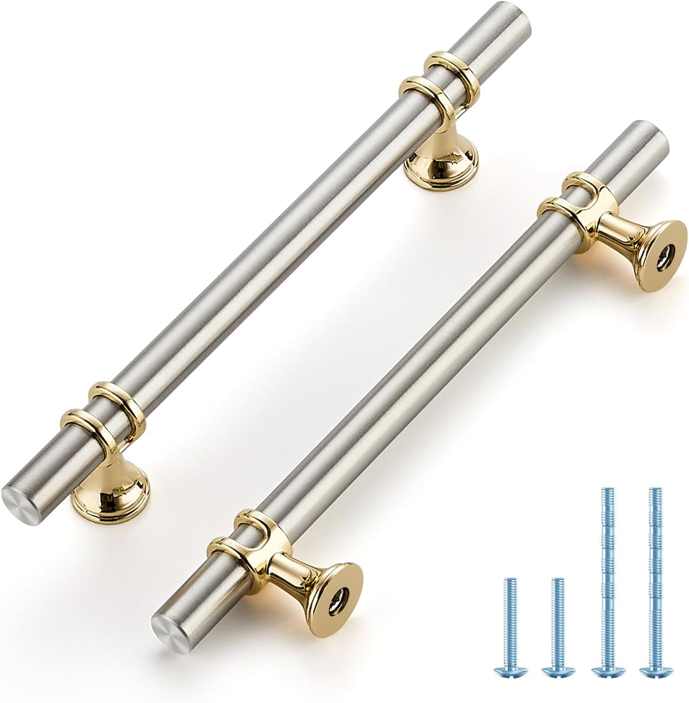 Brushed Nickel and Brass Cabinet Handles for Modern Decor
