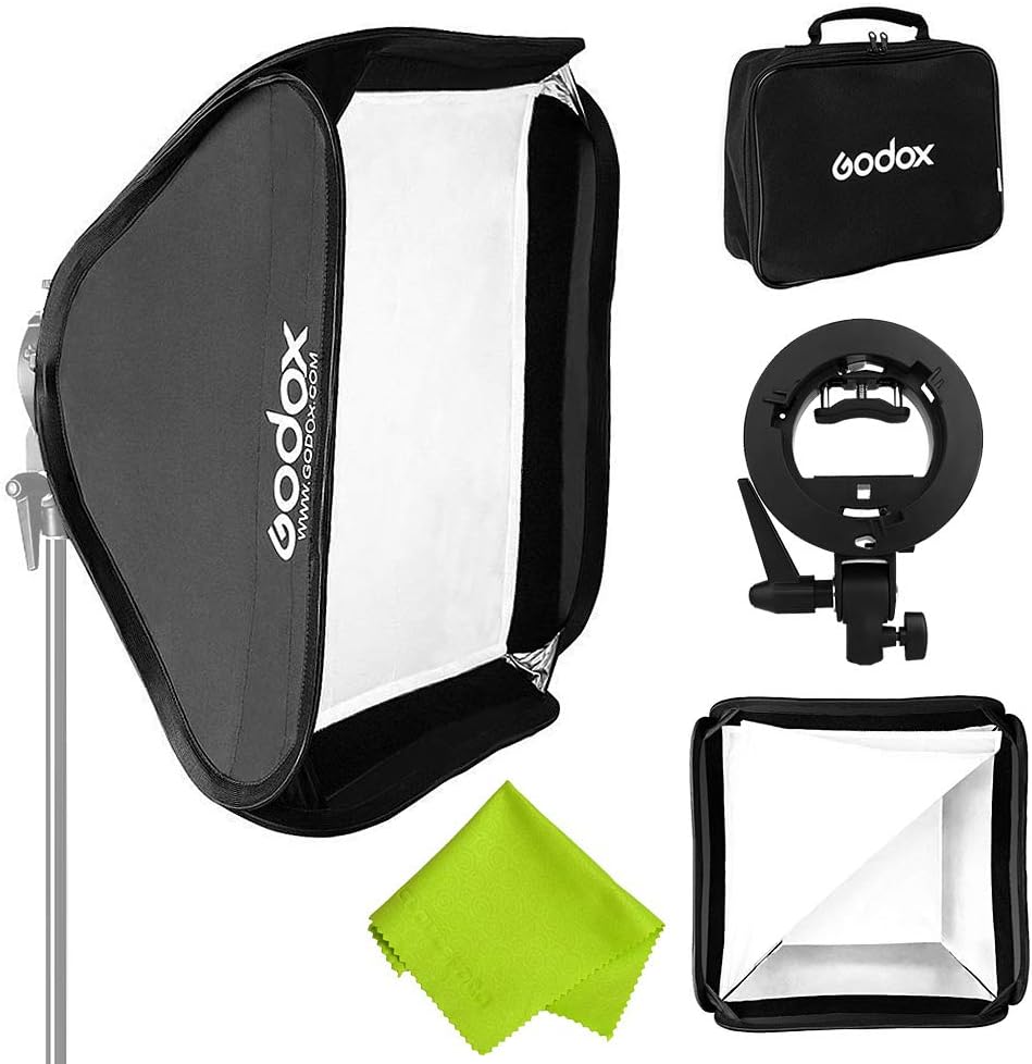 Godox 32x32 Softbox with S-Type Speedlite Bracket for Flash