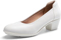 Women's Low Chunky Heels Block Work Pumps - Comfortable Office Shoe