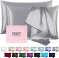 Silk Pillow Cases 2 Pack King Silver Gray - Mulberry Beauty Sleep
