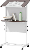 Podium Stand Portable Lectern with 7 Adjustable Heights - Mobile Desk