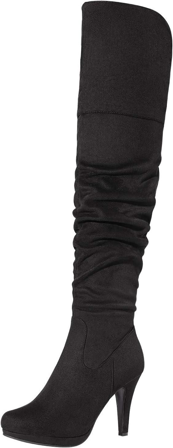 DREAM PAIRS Women's High Heel Chunky Thigh High Boots Review
