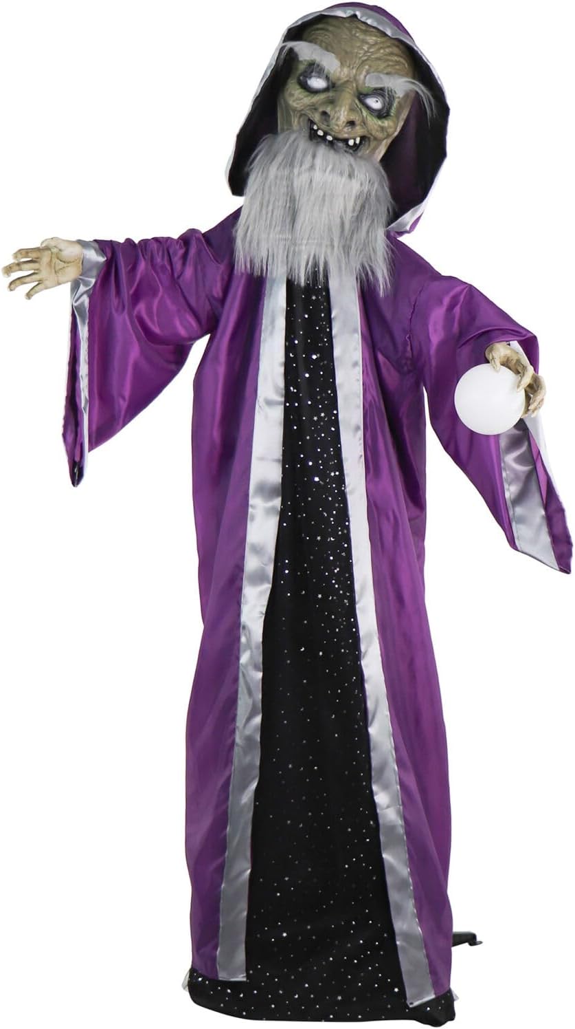 Haunted Hill Farm Talking Wizard Animatronic for Halloween Fun