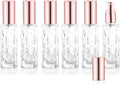 6PCS 10ml Clear Glass Perfume Atomizers - Rose Gold Sprayer, Refillable Fine Mist