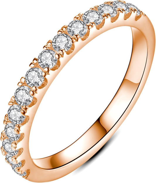 IMOLOVE Moissanite Wedding Band for Women in 925 Sterling Silver