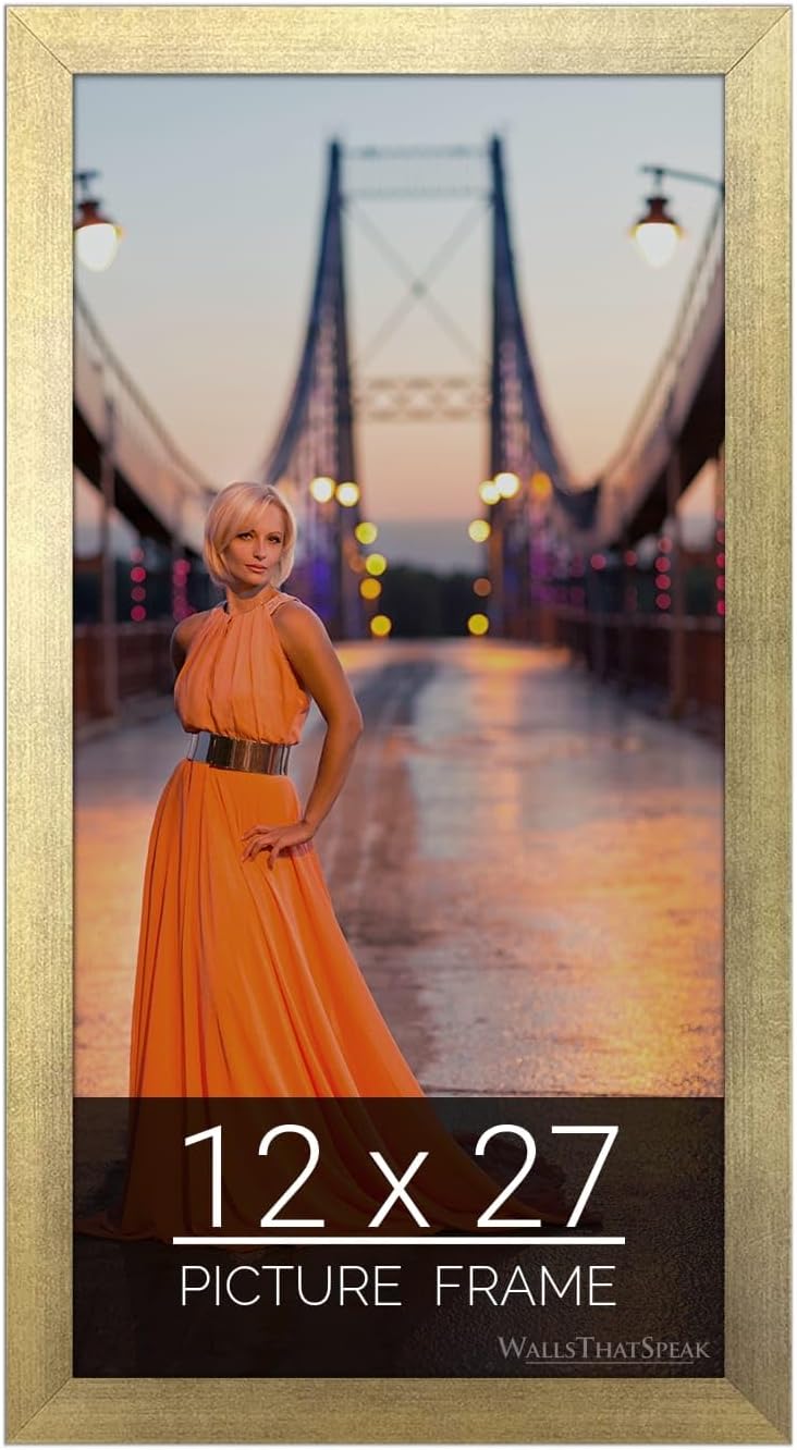 12x27 Gold Picture Frame for Puzzles Posters Photos Artwork