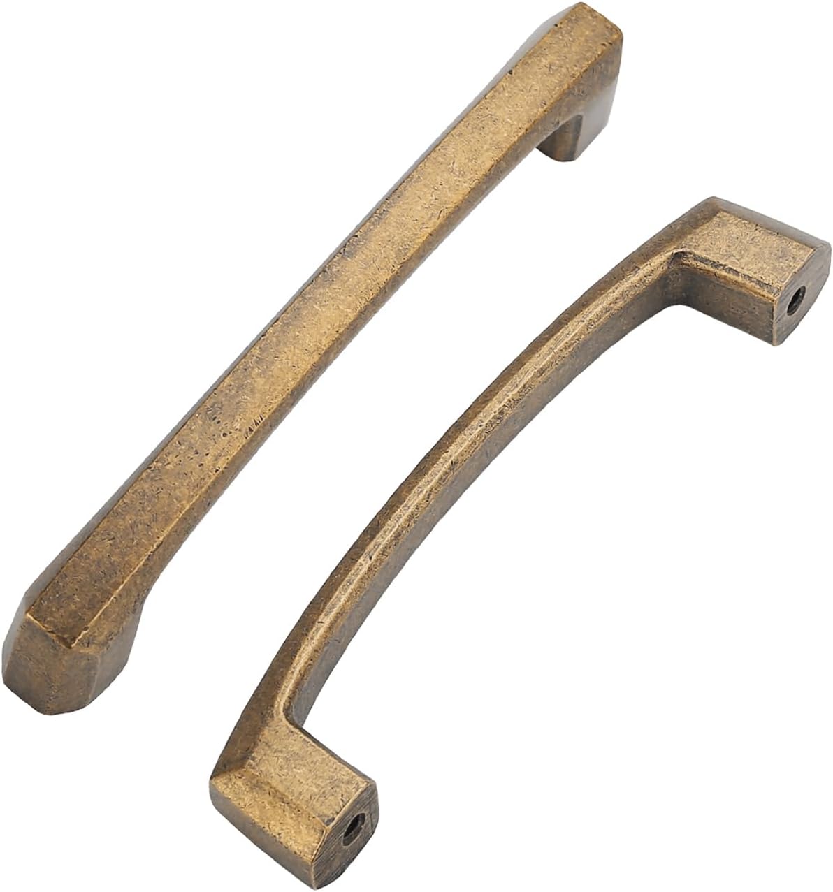 Antique Brass Cabinet Pulls - 10 Pack 4 Inch Kitchen Handles