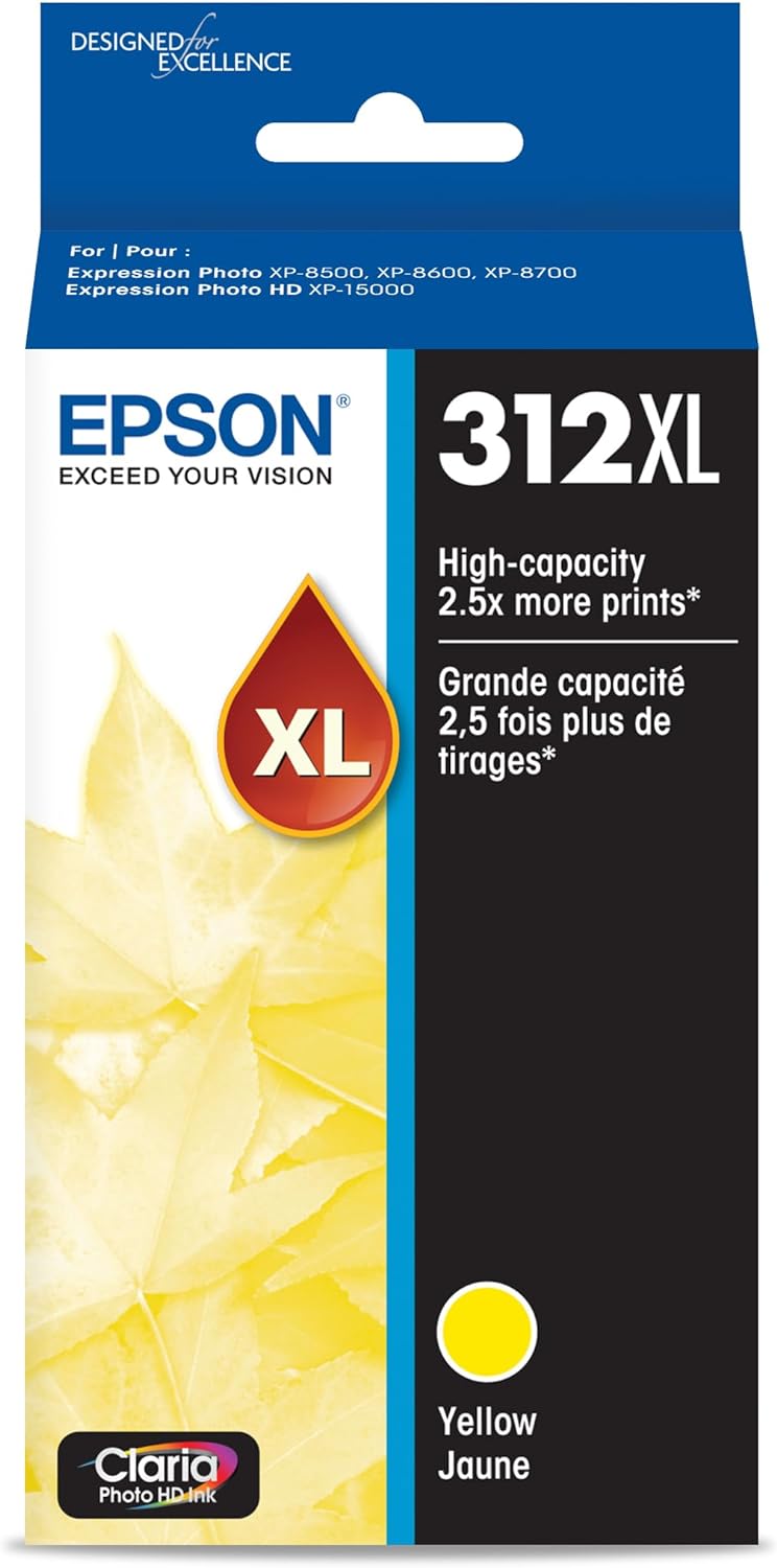 Epson 312XL Yellow Cartridge - Vibrant Claria Photo HD Ink!