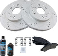 TRQ Front Brake Pad & Rotor Kit Ceramic Premium G-Coated - Direct Fit
