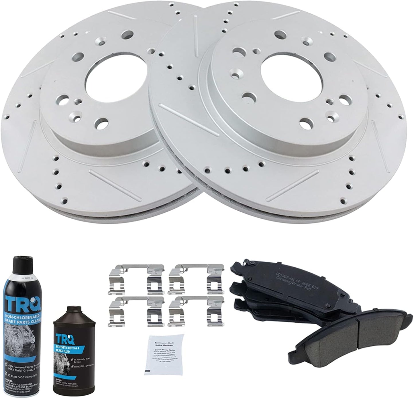 TRQ Front Brake Pad & Rotor Kit for Cadillac & Chevrolet Vehicles