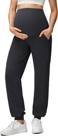Maternity Joggers Over The Belly Stretchy Workout Pants for Women