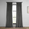 Pepper Grey Velvet Room Darkening Curtain 50W x 120L Panel
