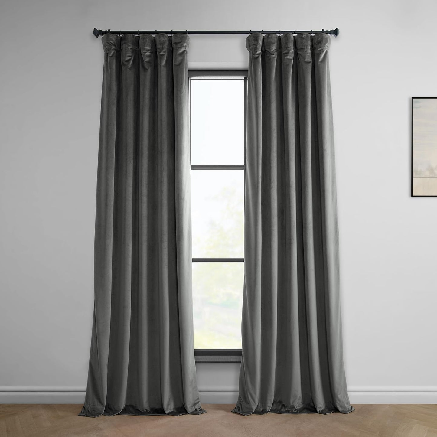 Heritage Plush Velvet Room Darkening Curtains 120 Inches Long