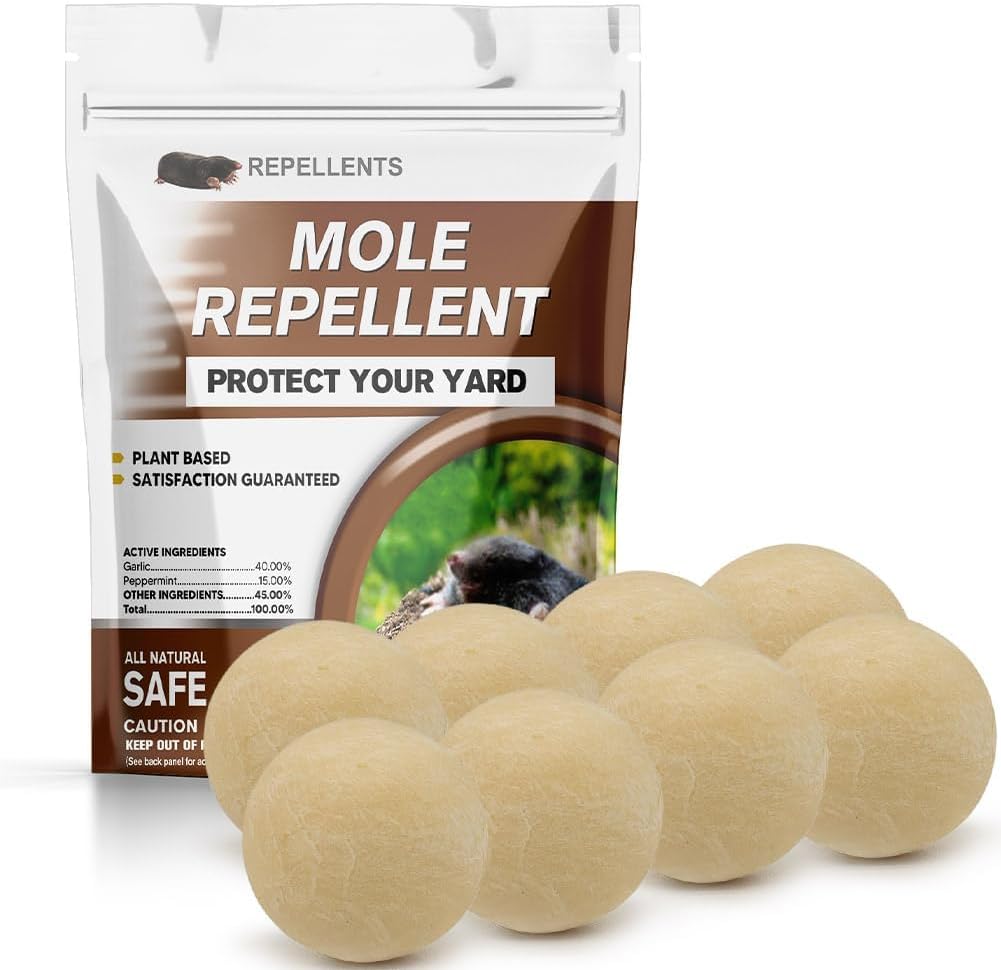 Powerful Mole Repellent for Lawns and Gardens - 8P Pack