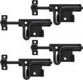 Slide Bolt Gate Latch Door Lock 4 Pack - Heavy Duty Black