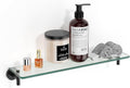 Glass Shelves for Bathroom 20-Inch Matte Black Floating Shelf