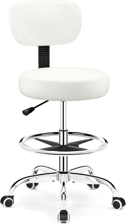 Drafting Chair with Backrest and Adjustable Foot Rest for Comfort